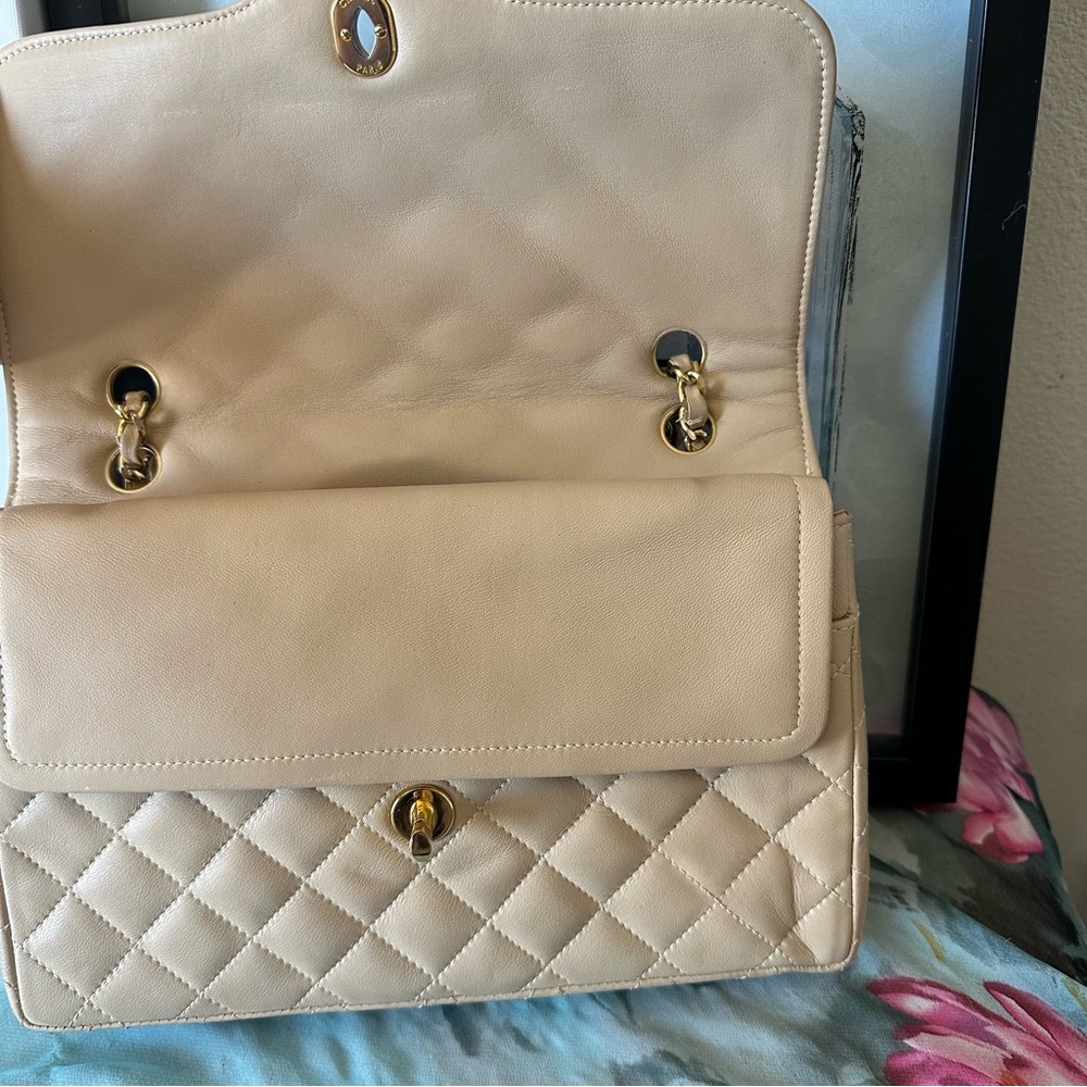 Chanel Paris 25 limited double flap quilted lambskin shoulder bag  w/ COA - Picture 7 of 17